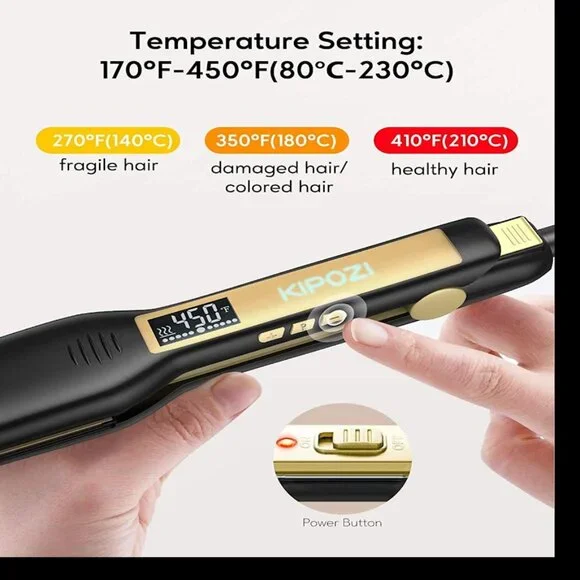 Kipozi Professional Titanium 1.75Inch Flat Iron Hair Straightener Hair Styler - Picture 13 of 15
